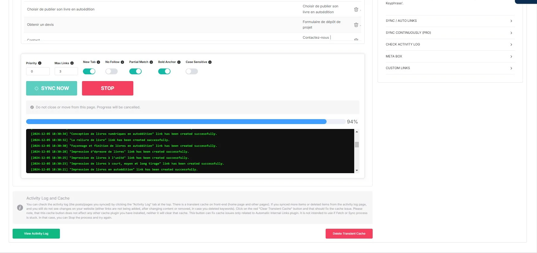 Automatic Internal Links SYNC